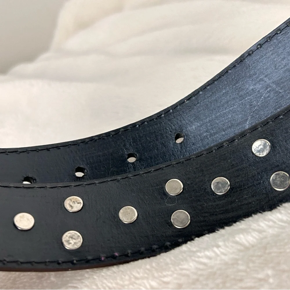 Western‎ Brown Leather Belt with Studs & Rhinestones 38